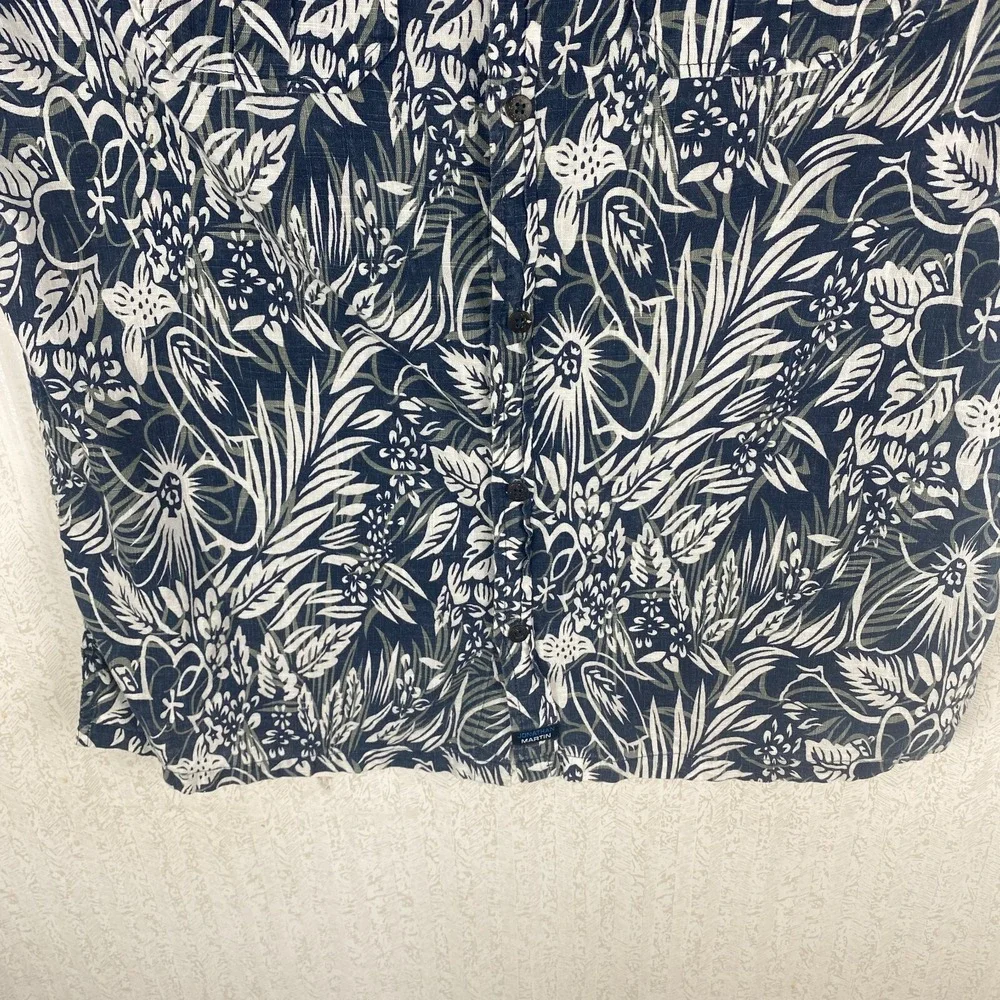 Jonathan Martin Mens‎ Blue Floral Hawaiian Casual Classic Preppy Shirt Size XL